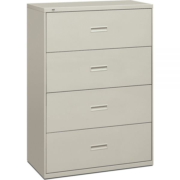 Hon 4-Drawer Lateral File Cabinet, Letter/Legal/A4, 36" Wide, Light Gray