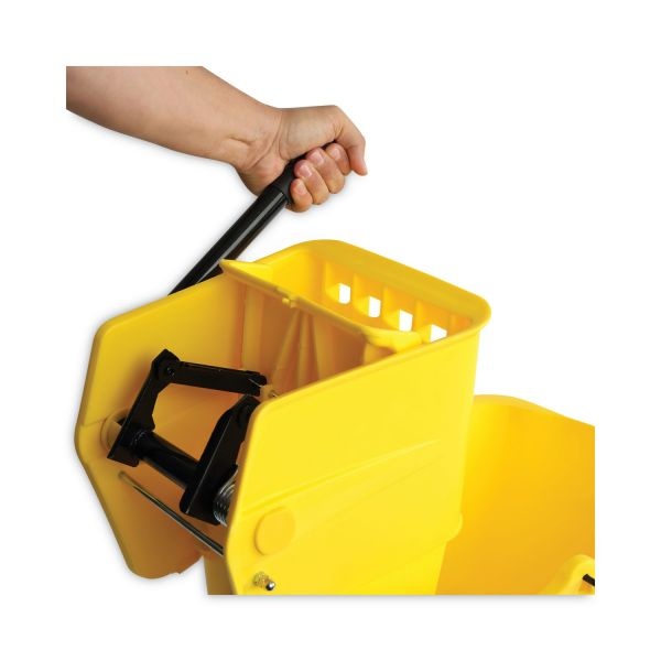 Boardwalk Pro-Pac Side-Squeeze Wringer/Bucket Combo, 8.75 Gal, Yellow/Silver