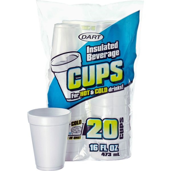 Dart 16 Oz Insulated Foam Cups