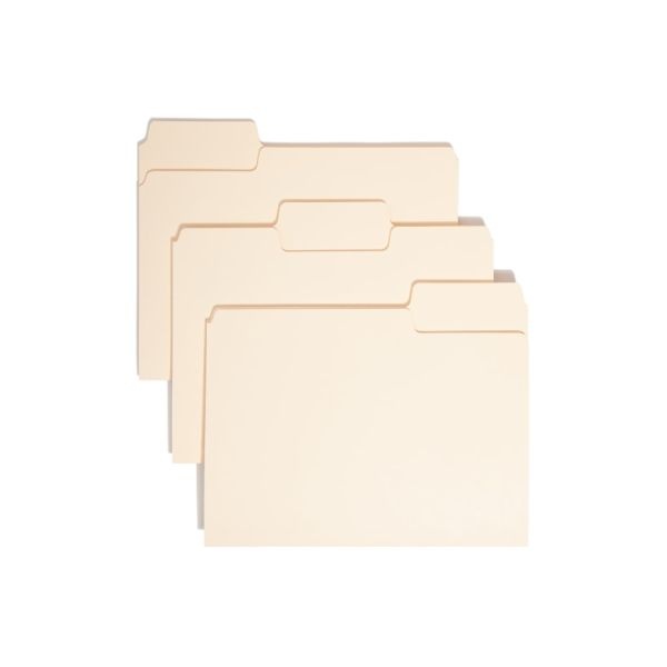Smead Supertab Heavyweight File Folders, Letter Size, 1/3 Cut, Manila, Box Of 50
