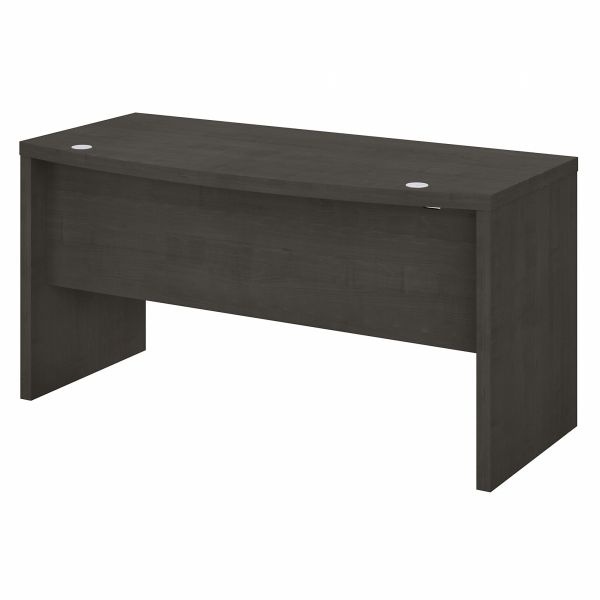 Office By Kathy Ireland Echo 60W Bow Front Desk In Charcoal Maple