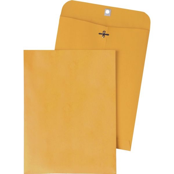 Quality Park Gummed Kraft Clasp Envelopes - Clasp - #68 - 7" Width X 10" Length - 28 Lb - Gummed - Kraft - 100 / Box - Kraft