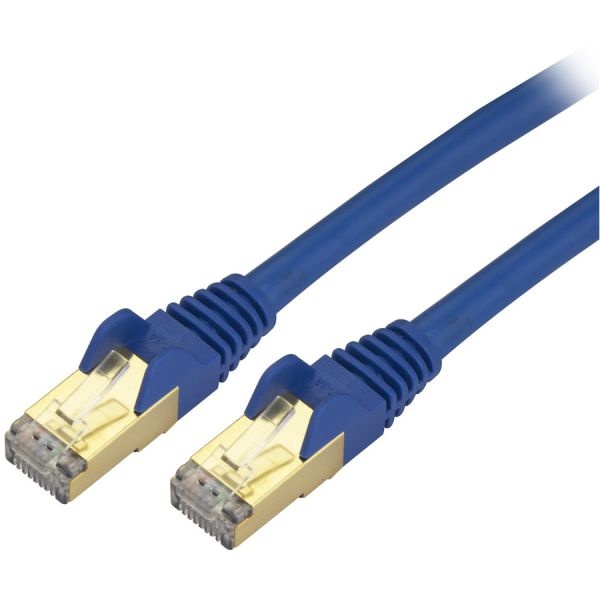 1Ft Cat6a Ethernet Cable - 10 Gigabit Category 6A Shielded Snagless 100W Poe Patch Cord - 10Gbe Blue Ul Certified Wiring/Tia