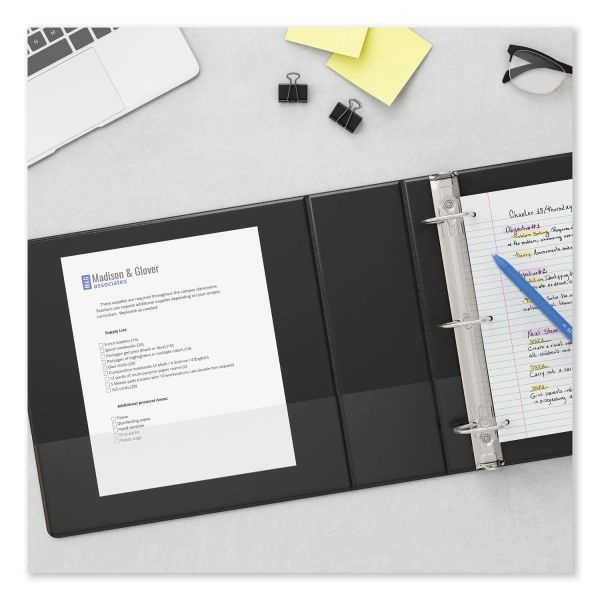 Universal Deluxe Non-View D-Ring Binder With Label Holder, 3 Rings, 3" Capacity, 11 X 8.5, Black