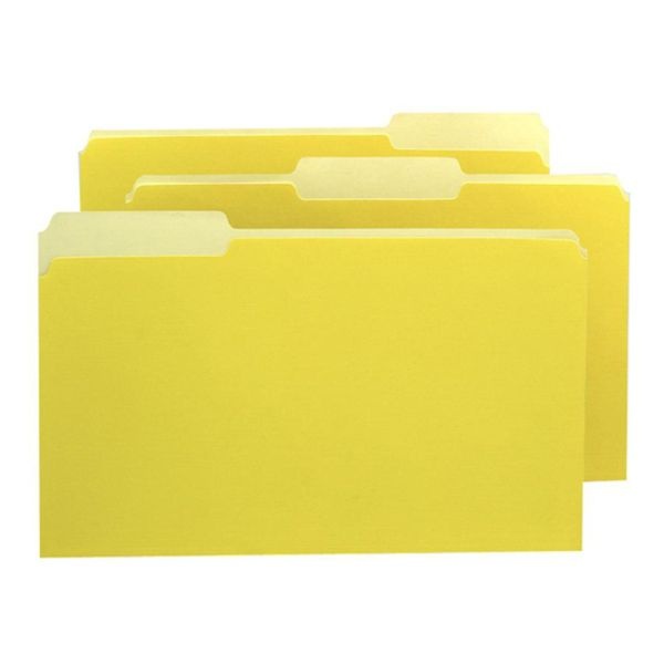 Pendaflex Colored File Folders, 1/3-Cut Tabs: Assorted, Legal Size, Yellow/Light Yellow, 100/Box