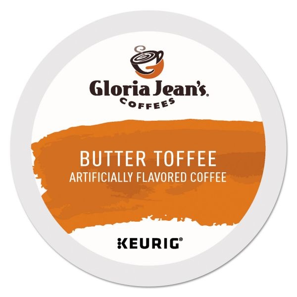 Gloria Jean's Butter Toffee Coffee K-Cups, Medium Roast, 96/Carton