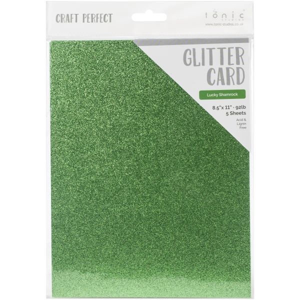 Craft Perfect Glitter Cardstock 8.5"X11" 5/Pkg