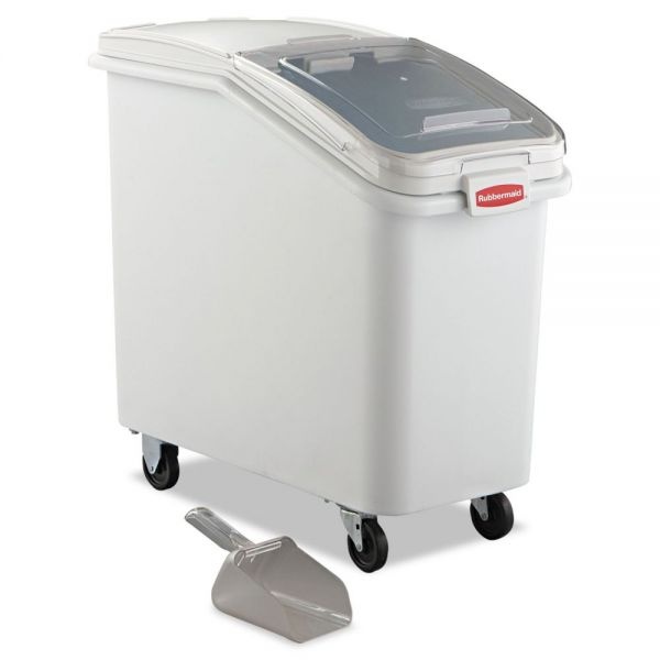 Rubbermaid Commercial Prosave Mobile Ingredient Bin, 26.18 Gal, 15.5 X 29.5 X 28, White, Plastic