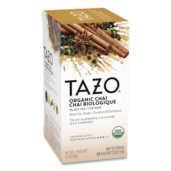 Tazo Chai Organic Black Tea, Filter Bag, 24/Box