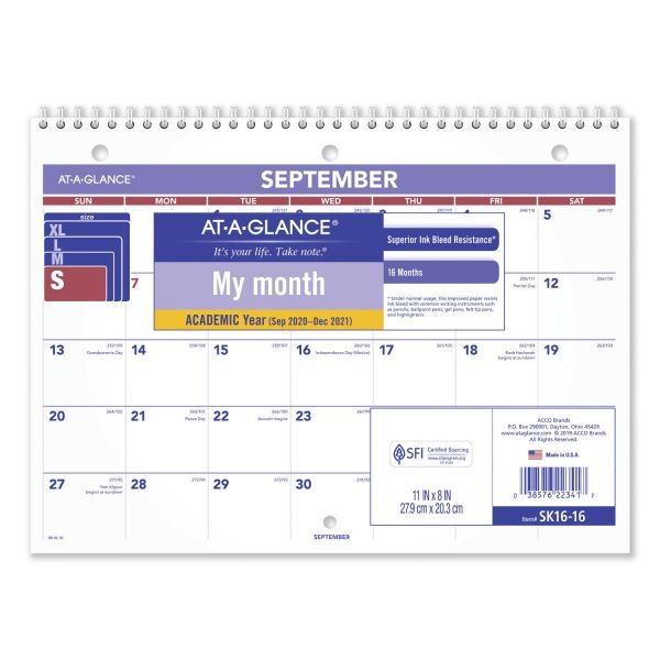At-A-Glance Monthly Academic Calendar, 2022 To 2023 Calendar