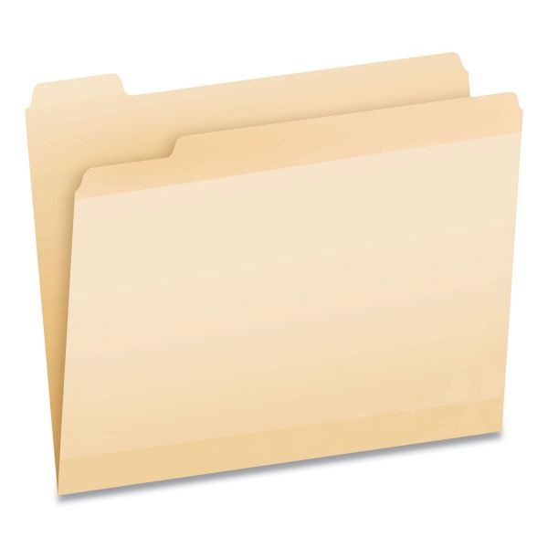 Pendaflex Poly Reinforced File Folder, 1/5-Cut Tabs: Assorted, Letter Size, Manila, 24/Pack