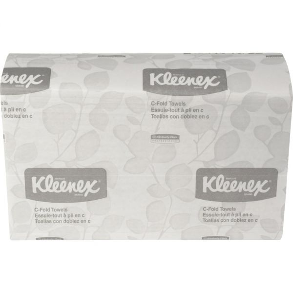 Kleenex C-Fold Paper Towels, 10 1/8 X 13 3/20, 1-Ply, White, 150 Sheets/Pack, 16 Packs/Carton