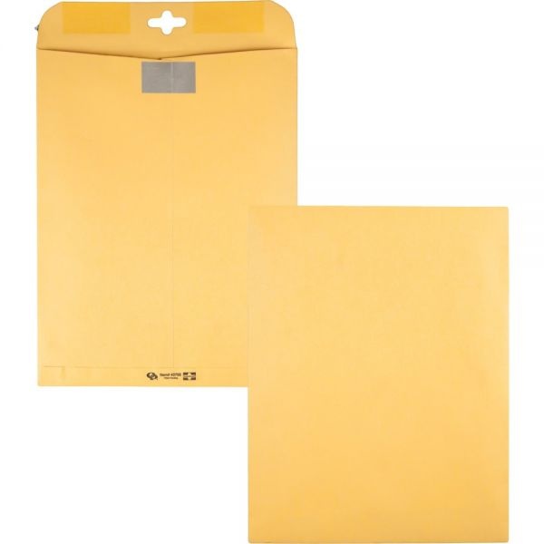 Quality Park Postage Saving Clearclasp Kraft Envelope, #97, Cheese Blade Flap, Clearclasp Closure, 10 X 13, Brown Kraft, 100/Box