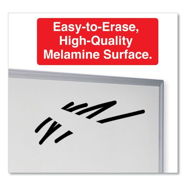 Universal Dry Erase Board, Melamine, 72 X 48, Satin-Finished Aluminum Frame