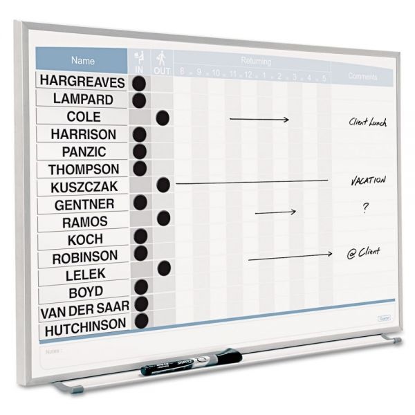 Quartet Matrix Magnetic Dry-Erase In/Out Board, 23" X 16", Aluminum Frame With Silver Finish