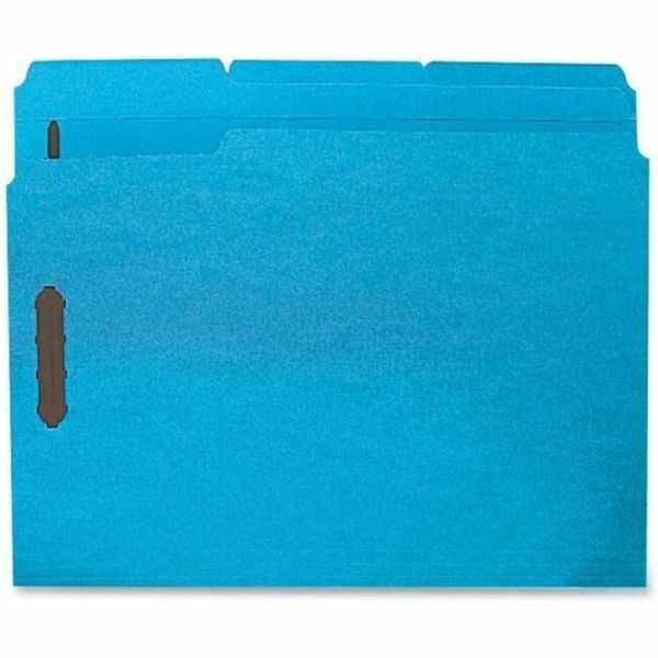 Sparco Color Fastener Folders With 2-Ply Tabs, Letter Size, Blue, Box Of 50