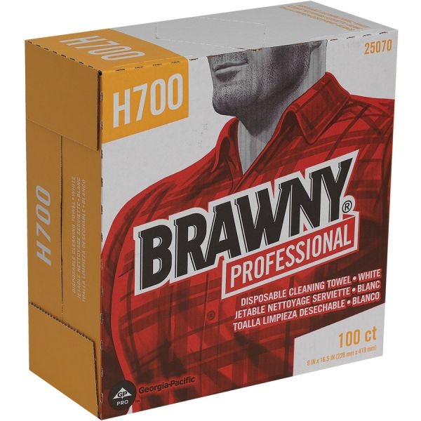 Georgia Pacific Brawny Professional Medium Weight Hef Shop Towels, 9 1/8 X 16 1/2, 100/Box, 5 Boxes/Carton