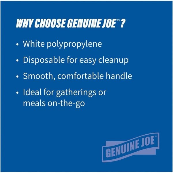 Genuine Joe Individually Wrapped Spoon - 1 Piece(S) - 1000/Carton - 1 X Spoon - Disposable - Polypropylene
