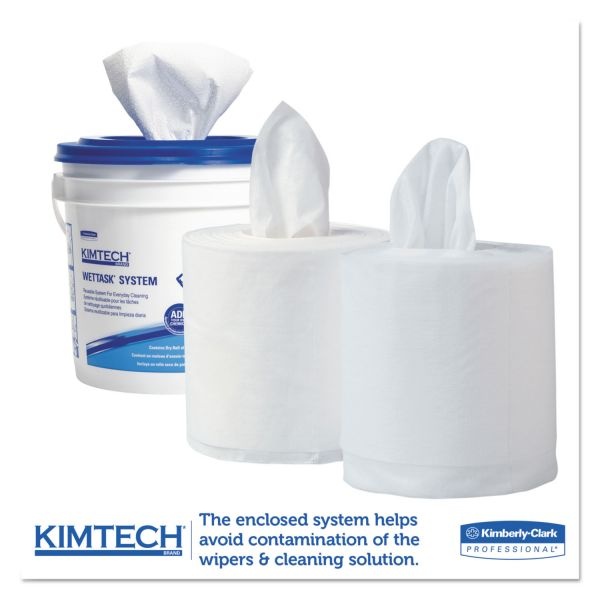 Critical Clean Wipers For Bleach, Disinfectants, Sanitizers Wettask Customizable Wet Wiping System,90/Roll, 6 Rolls/Bucket/Ct