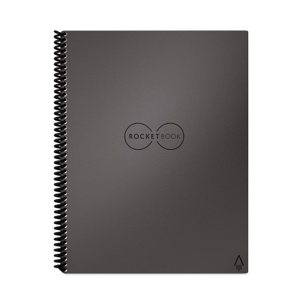 Rocketbook Core Smart Notebook, Medium/College Rule, Gray Cover, (16) 11 X 8.5 Sheets
