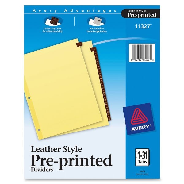 Avery Leather Numbered Tab Index Dividers