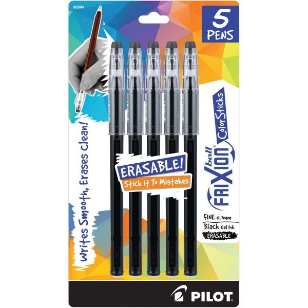 Pilot Frixion Ball Color Sticks Erasable Gel Pens 5/Pkg