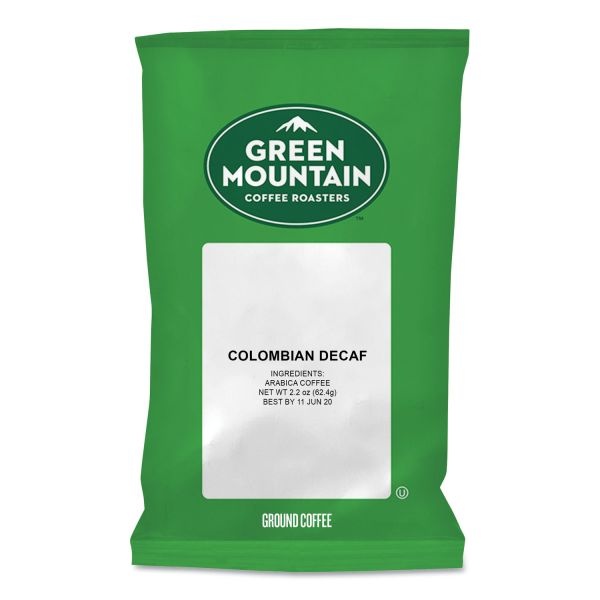 Green Mountain Coffee Colombian Supremo Decaf Coffee Fraction Packs, Light Roast, Each Pack Makes 8 Cups, 50/Carton