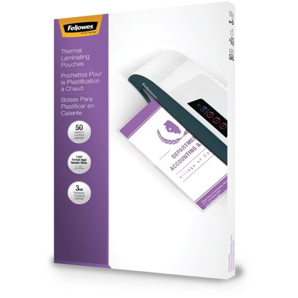 Fellowes Clear Laminating Pouches, 8 1/2" X 14", Glossy, Pack Of 50