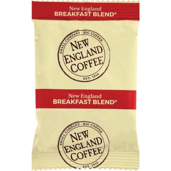 New England Coffee Coffee Portion Packs, Breakfast Blend, Light Roast, Pack Makes 8 Cups, 24 Packs/Box
