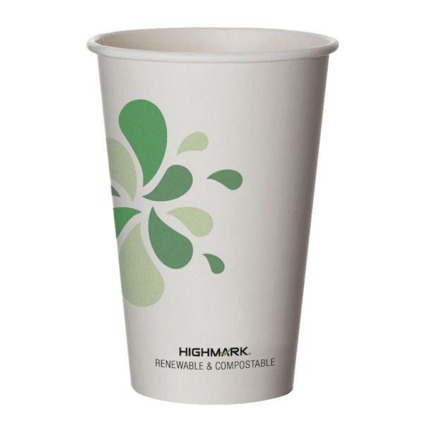 Highmark Eco Hot Coffee Cups, 16 Oz, White, Pack Of 500