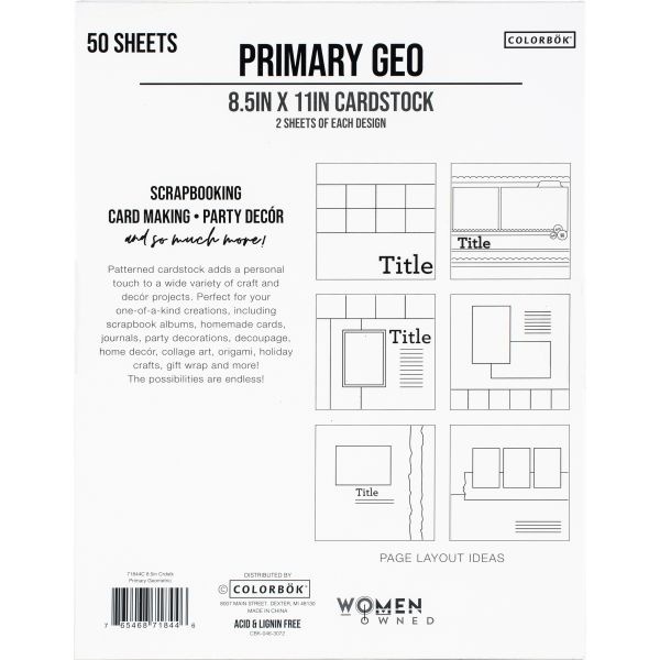 Colorbok Double Sided Cardstock 8.5"X11" 50/Pkg