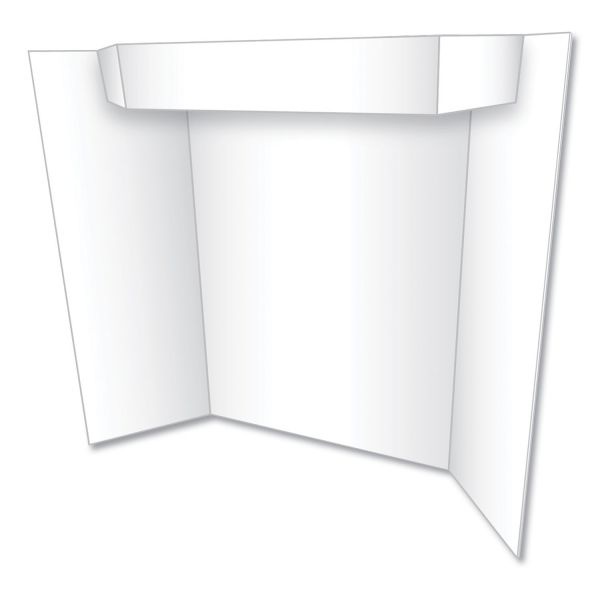 Eco Brites Two Cool Tri-Fold Poster Board, 24 X 36, White/White