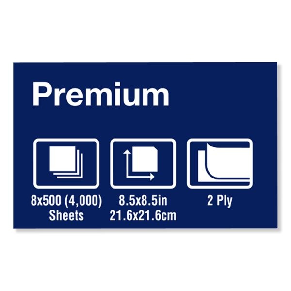 Tork Premium Xpressnap Interfold Dispenser Napkins, 2-Ply,8.5X8.5,White,500/Pk,8Pk/Ct