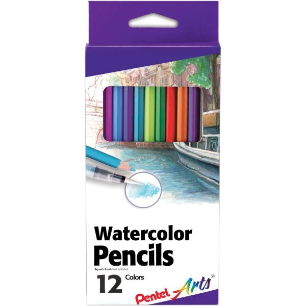 Pentel Arts Watercolor Pencils 12/Pkg