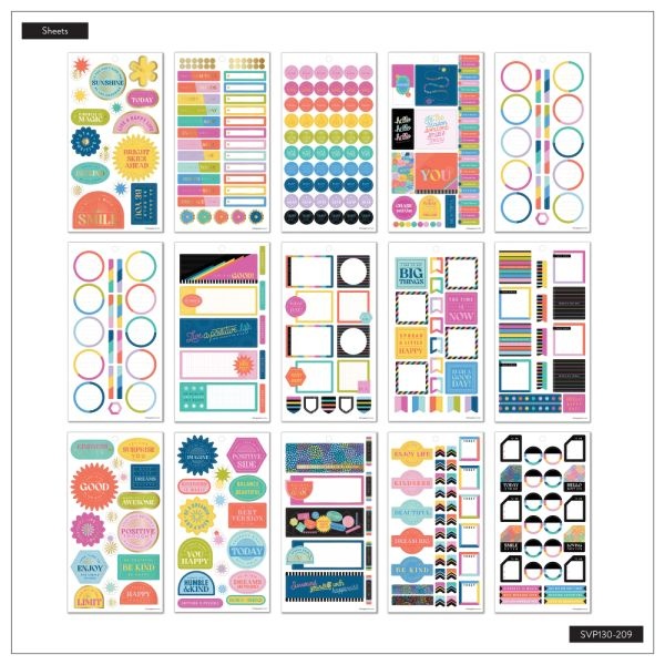 Happy Planner Spread Some Happy Mini Planner Stickers, 9"H X 4-3/4"W X 1/4"D, Assorted Colors, Pack Of 833 Stickers