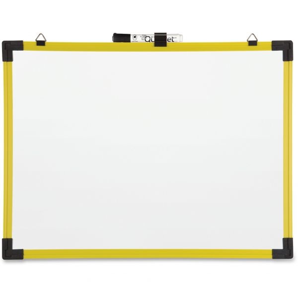 Quartet Industrial Magnetic Dry-Erase Whiteboard, 72" X 48", Plastic Frame With Yellow Finish