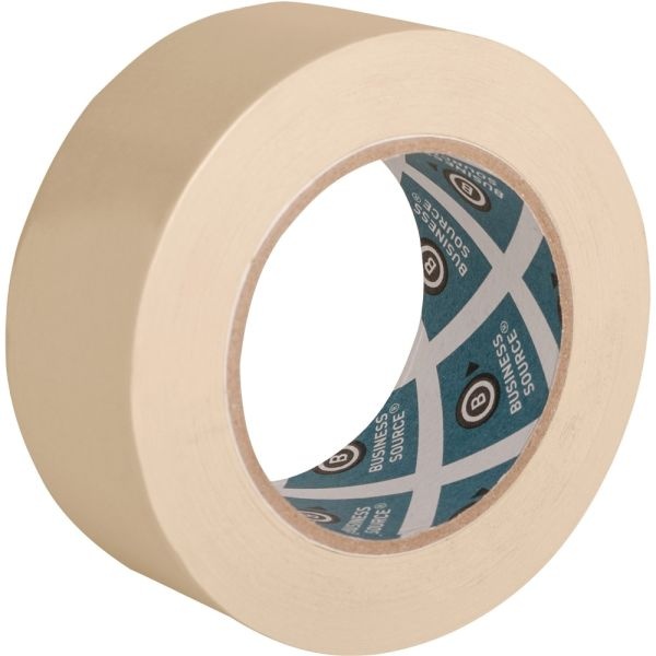Business Source Utility-Purpose Masking Tape - 60 Yd Length X 2" Width - 3" Core - Crepe Paper Backing - For Bundling, Holding, Sealing, Masking - 1 / Roll - Tan