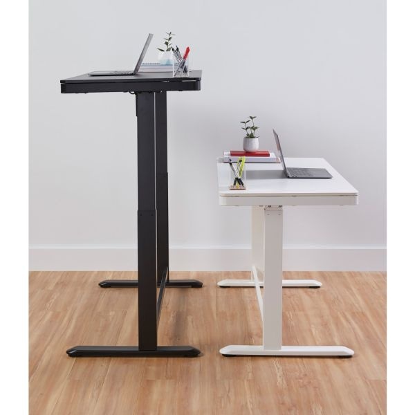 Electric 48'W Height-Adjustable Standing Desk, White