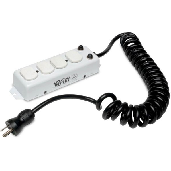 Tripp Lite Safe-It Power Strip Hospital Medical Antimicrobial 4 Outlet Ul1363a 3'-10' Coiled Cord