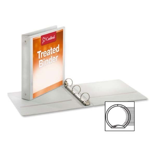 Cardinal Treated Binder Clearvue Locking 3Ring View Binder, 1 1/2