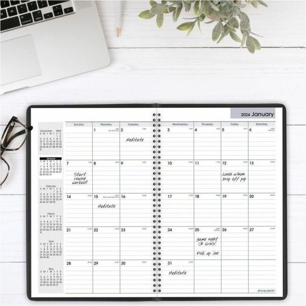 At-A-Glance Dayminder Monthly Planner, Ruled Blocks, 12 X 8, Black Cover, 14-Month (Dec To Jan): 2023 To 2025