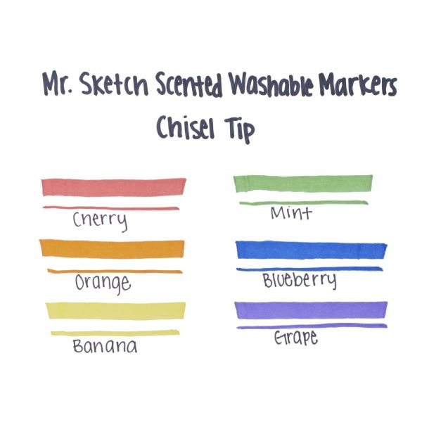 Mr. Sketch Scented Markers Chisel Point Assorted Colors Pack Of 6