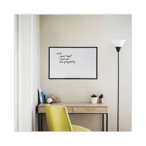 Universal Design Series Deluxe Dry Erase Board, 36 X 24, White Surface, Black Anodized Aluminum Frame