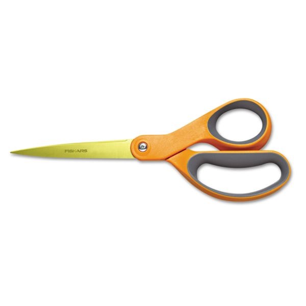 Fiskars Premier Classic Scissors, 8" Long, Orange Straight Handle