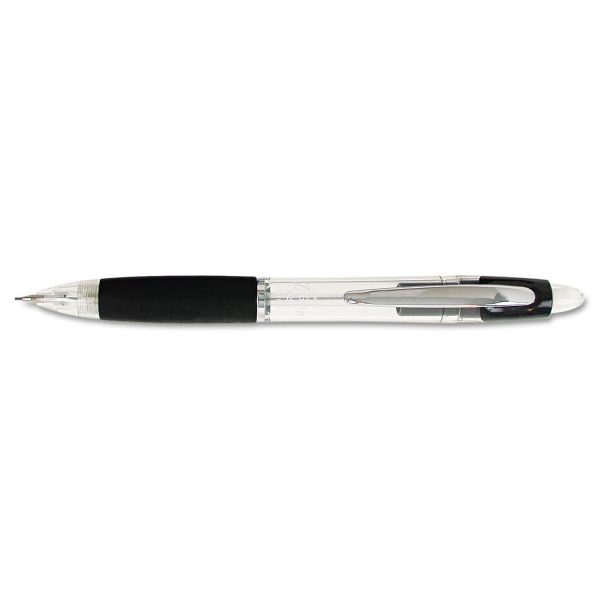 Zebra Z-Grip Max Mechanical Pencil, 0.7 Mm, Hb (#2), Black Lead, Black/Silver Barrel, Dozen