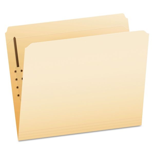 Pendaflex Manila Fastener Folders, Straight Tabs, 1 Fastener, Letter Size, Manila Exterior, 50/Box
