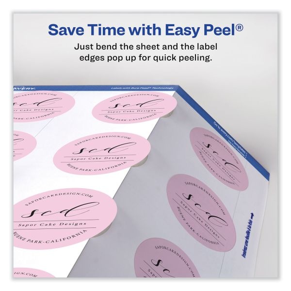 Avery Sure Feed Glossy White Square Labels