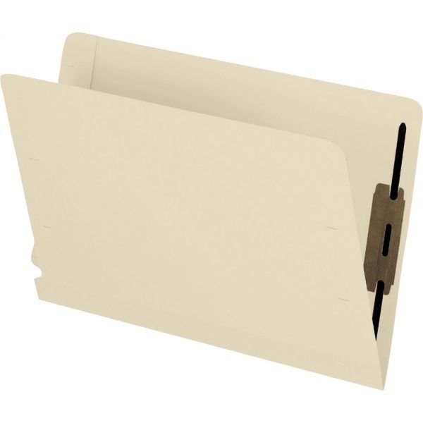 Pendaflex Manila Laminated End Tab Fastener Folders, 2 Fasteners, Letter Size, 11-Pt Manila Exterior, 50/Box