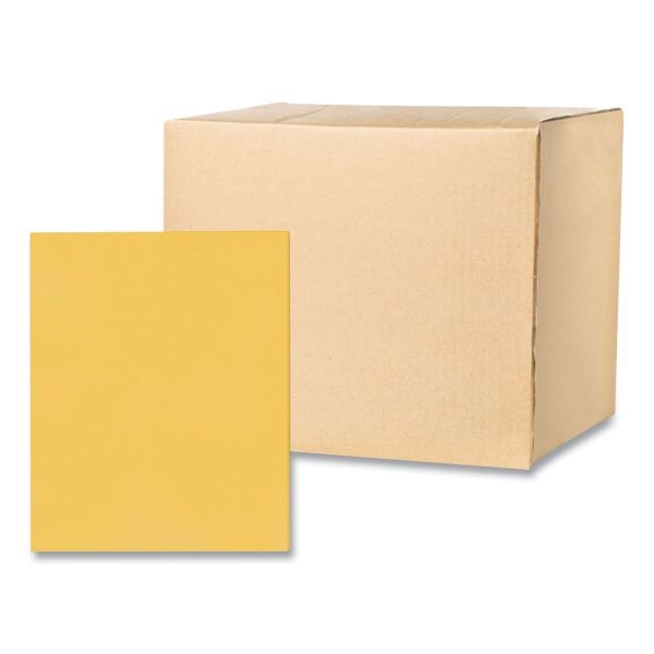 Roaring Spring Pocket Folder, 0.5" Capacity, 11 X 8.5, Gold, 25/Box, 10 Boxes/Carton