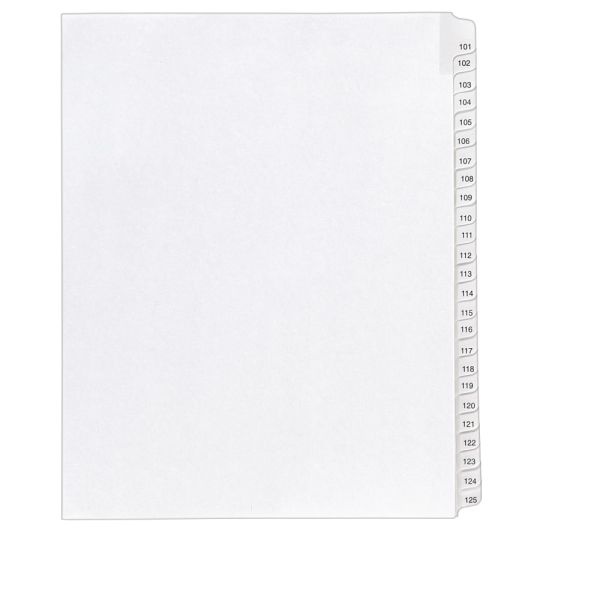 Avery Allstate Style Collated Legal Dividers, Letter Size, White, 101-125 Tab, 1 Set